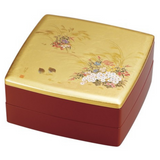 Japanese Yamanaka Lacquerware AKIKUSA Two-tiered Food Box, New Year Candy Box / 日本山中漆器秋草糖果盒