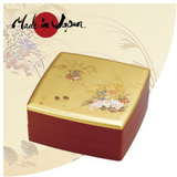 Japanese Yamanaka Lacquerware AKIKUSA Two-tiered Food Box, New Year Candy Box / 日本山中漆器秋草糖果盒