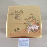 Japanese Yamanaka Lacquerware AKIKUSA Two-tiered Food Box, New Year Candy Box / 日本山中漆器秋草糖果盒