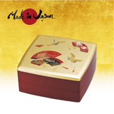 Japanese Yamanaka Lacquerware HOUSEN Two-tiered Food Box New Year Candy Box / 日本山中漆器仙鶴糖果盒