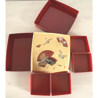 Japanese Yamanaka Lacquerware HOUSEN Two-tiered Food Box New Year Candy Box / 日本山中漆器仙鶴糖果盒